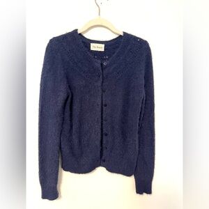 The Reeds Pointelle Fuzzy Cardigan Sweater Sz Small
